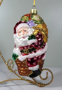 Adorno de vidrio vintage de Navidad de Papá Noel de 6 pulgadas Ameri - Imagen 1 de 3