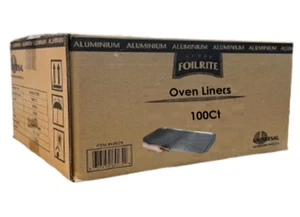 100CT Disposable Foil Oven Liners Aluminum 18" x 15" Silver Drip Pan Tray 1 Case - Picture 1 of 8