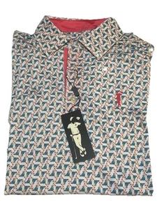 GRUNK DOLFER Mens Golf Polo Shirt, Size Small, Mosaic Cocktail Martini NWT - Picture 1 of 4