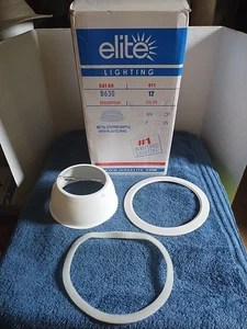 12 Pack 6" Inch White Recessed Can Stepped Baffle Trim Elite Lighting B630 WH - Picture 1 of 12
