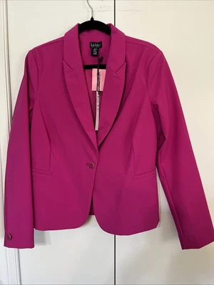 Nicole Miller New York Women Hot Fuchsia Pink Purpl Blazer Suit Jacket Sz XL NWT - Image 1 of 4