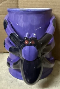 Lila & Schwarz Spinne Griff Keramik Kaffeetasse BECHER Halloween 18oz - Bild 1 von 9