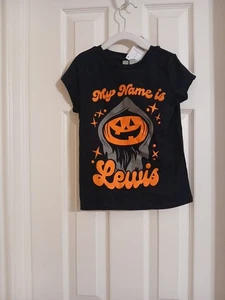 Halloween T-Shirt ( My Name Is Lewis ) --- Size S (6/7 ) - Picture 1 of 2