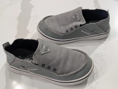 Kid’s Gray Columbia Bahama PFG Boat Shoe Size US 1 BY- 1095-036 Slip On School - Image 1 of 4