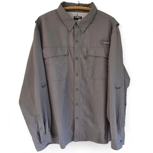 Habit Mens Solar Factor Long Sleeve Fishing Hiking Shirt Vented Grey Brown 2XL - Picture 1 of 14