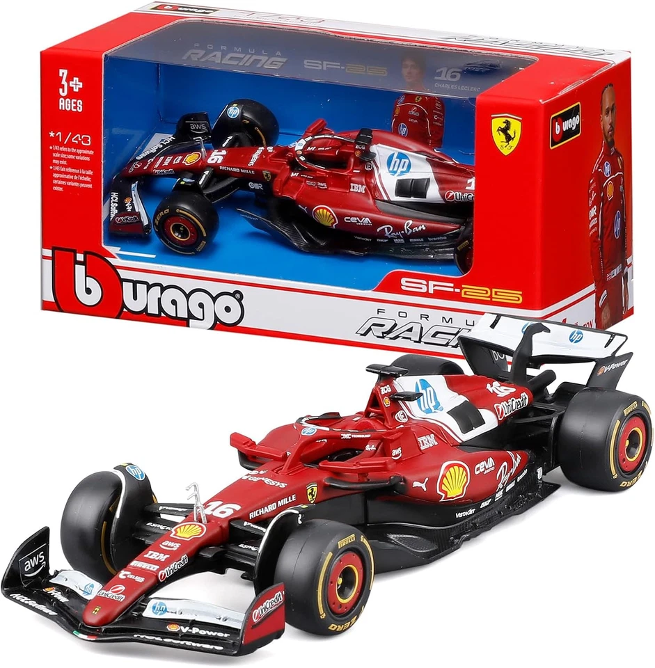 B - Ferrari SF-25 F1 2025#16 Leclerc, Auto Diecast in Scala 1:43, Replica Dettag - Immagine 1 di 4