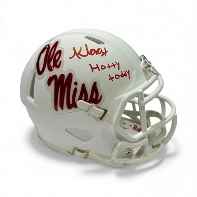 KEWAN LACY AUTOGRAPHED WHITE OLE MISS SPEED MINI HELMET JSA HOTTY TODDY - Image 1 of 4