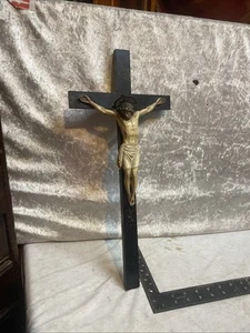 Antique Crucifix Wall Cross Jesus Statue Catholic Home Decor21x46 Cm - Picture 1 of 7