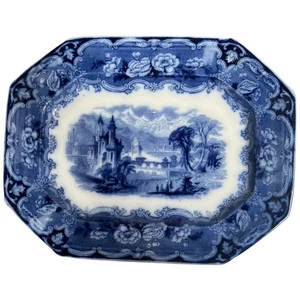 Antique Staffordshire Transferware Platter Clementson Udina 1850s England 10.5" - Picture 1 of 10