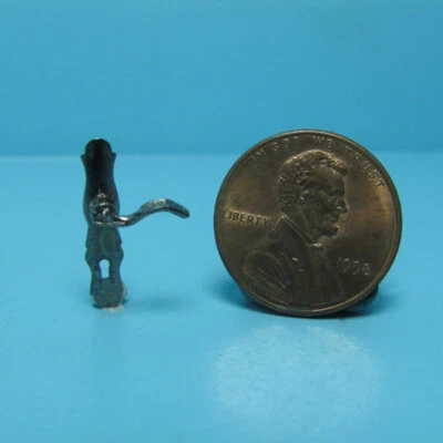 Dollhouse Miniature Pewter French Door Lever Handle with Key Hole CLA05581 - Image 1 of 2