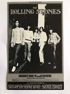 Rolling Stones @Oakland Coliseum, Rare Vintage 1969 Handbill, BG201, Mick Jagger - Picture 1 of 1