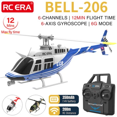 RC ERA C138 Bell-206 1/33 RC  Helicopter 3D 6CH Gyro Remote Control Aircraft - Image 1 of 4