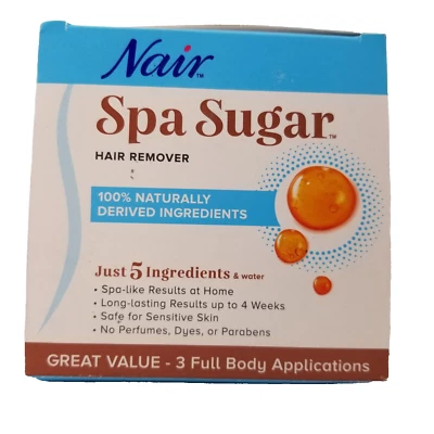 Kit de depiladora, Nair Spa Sugar 3 aplicaciones de cuerpo completo, 11,8 oz *NUEVO* Foto 1 de 4
