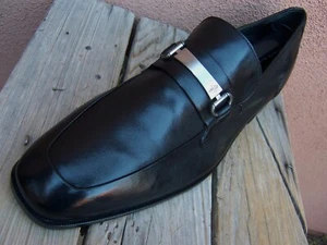 COLE HAAN Mens Casual Dress Shoes Black Leather Slip On Link Loafers Sz Size 12M - Picture 1 of 7