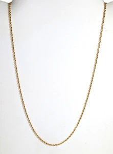 14K Gold Rope Chain Necklace, 17'' Long - Picture 1 of 7