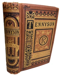 Antique Victorian Ornate Gilded Embossed Works of Alfred Tennyson Poems 1800s - Picture 1 of 22