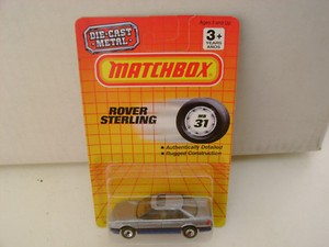 1990 MATCHBOX SUPERFAST MB 31 SILVER/BLUE ROVER STERLING NEW ON CARD