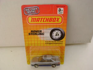 1990 MATCHBOX SUPERFAST MB 31 SILVER/BLUE ROVER STERLING NEW ON CARD - Picture 1 of 5