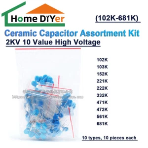 2KV 10 Value High Voltage Ceramic Capacitor Assortment Kit - Picture 1 of 3