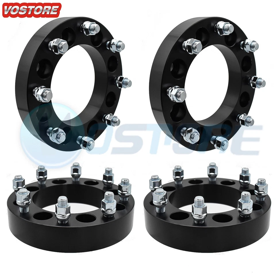 (4) 1.5" 8x6.5 to 8x180 Wheel Spacers Adapters fits Chevy Silverado 2500 HD GMC - Image 1 of 4