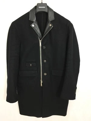 Dsquared2 Coat Jacket Biker Collar  - Black - IT48/UK38 - RRP £1225 - New - Image 1 of 4