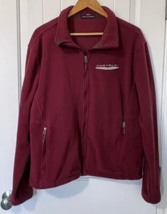 Chaqueta polar con logotipo Chrysler talla L bolsillos con cremallera completa Borgoña Autoridad Portuaria - Imagen 1 de 7