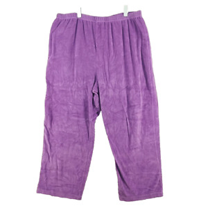 Vintage Velvet Sleepwear Pants 3X(26W-28W) Lavender Knit Casual Pull on