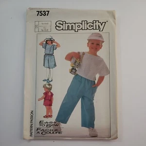Simplicity 7537 Kids Easy Pants Shorts Shirt Skirt Sewing Pattern Size 1/2-2 - Picture 1 of 5