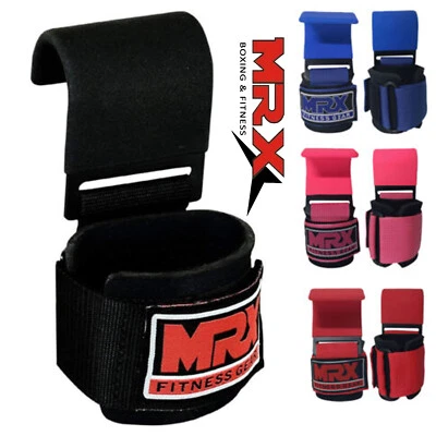 Ganchos metálicos para levantamiento de pesas empuñaduras de soporte correas envoltura gimnasio entrenamiento peso muerto muñeca Foto 1 de 4