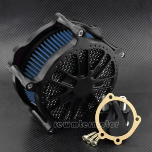 Dots Ring Air Filter Blue Cleaner Intake Fit For Harley Sportster XL 1200 04-19 - Picture 1 of 8