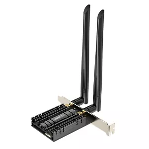 Wi-Fi 6 Bluetooth PCIe Wireless Adapter Desktop Gaming PC Network Card 1800Mbps - Picture 1 of 8