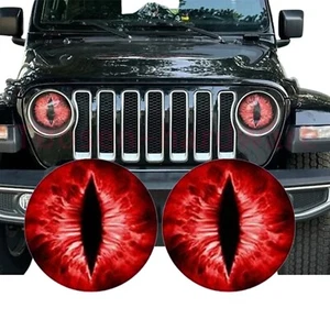 Pair Beast Eyes Headlight Decals Eye Decals for Jeep Headlights  Decal Stickers - Picture 1 of 34