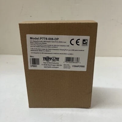 Tripp Lite 6ft DisplayPort With USB Adapter Cable Kit P778006DP - Image 1 of 2