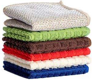 Steel Wool Scrubber Microfiber Cleaning Cloth Towel Rag 6PCS 8"x8" New Upgrad... - Picture 1 of 6