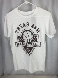 TEXAS A&M UNIVERSITY AGGIES BASKETBALL T-SHIRT ADULT SMALL BY ADIDAS White - Picture 1 of 6