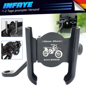 Alu Motorrad Halterung Fahrrad Handy Rückspiegel Halter Clip Smartphonehalterung - Bild 1 von 9