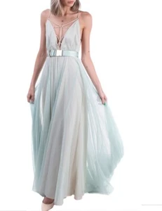 COCKTAIL/PARTY/PROM MAXI CIRCLE TULLE  BACKLESS DRESS , M - Picture 1 of 4
