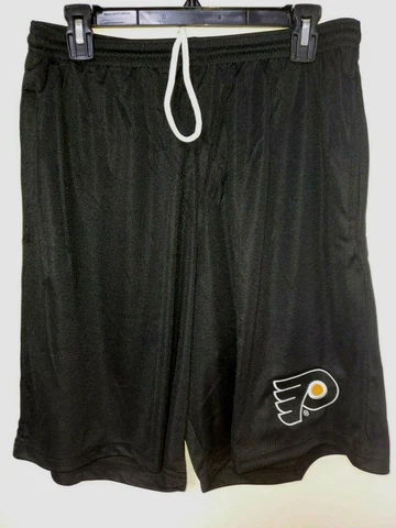 0724-1  Mens PHILADELPHIA FLYERS Polyester Jersey SHORTS Embroidered BLACK New Cover
