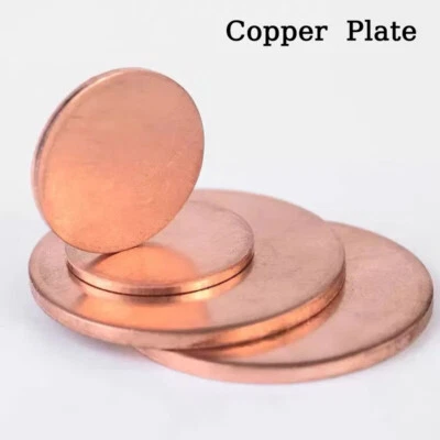 Discos de chapa sólida de cobre puro en blanco placa redonda de metal Ø50 mm ~ 200 mm de espesor 0,8 ~ 3 mm Foto 1 de 4
