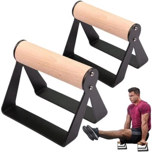 Push Up Bars Stands 1 Pair Wooden Parallettes Gravity Fitness Mini Handle Pum... - Picture 1 of 7