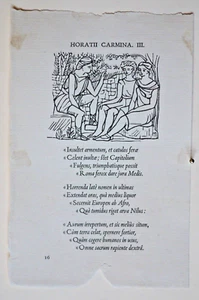 ARISTIDE MAILLOL - Quinti Horatii Flacci Carmina 1939 (1958) woodcut pages 15-16 - Picture 1 of 2