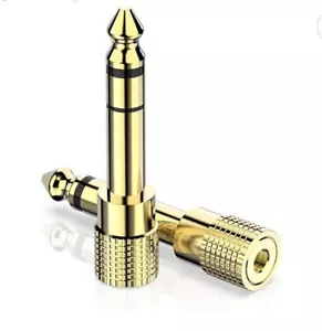 2.5 Female to 3.5mm 1/8" Male Jack Stereo Headphone Audio Mic Adapter - Picture 1 of 7