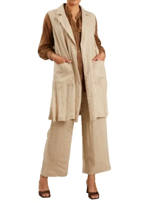 🌟 Chaleco MARINA RINALDI en LINO Plus (MR 27) US 18W_ De48_ It56_ Fr52_ Uk22 Foto 1 de 4