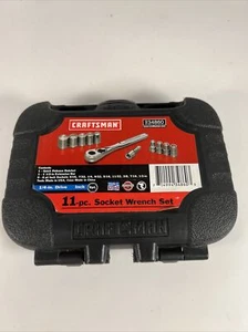 Craftsman 11 Pc 1/4 In. SAE Drive Socket Ratchet Wrench Set 34860  TT100 - Picture 1 of 2