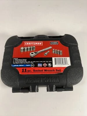 Craftsman 11 Pc 1/4 In. SAE Drive Socket Ratchet Wrench Set 34860  TT100 - Image 1 of 2