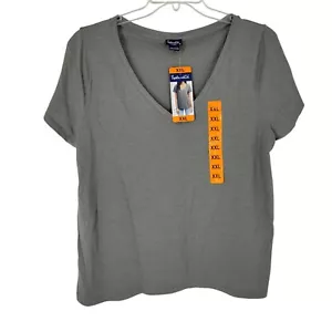 NWT Splendid V Neck T-Shirt Sz 2XL green/gray minimalist capsule soft - Picture 1 of 4