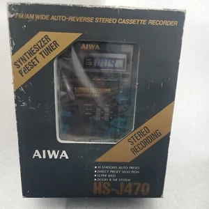Grabación estéreo casete AM/FM Aiwa HS-J470 de colección. Años 90. Solo para piezas. - Imagen 1 de 8