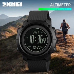 SKMEI MEN SPORTS WATCH THERMOMETER ALTITUDE PRESSURE DIGITAL WRISTWATCH 1427 0A - Picture 1 of 14