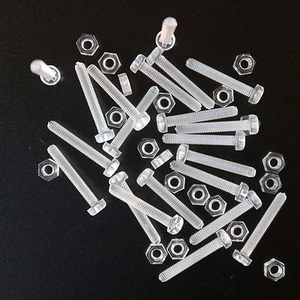 Multi - 100 x tuercas y pernos de plástico acrílico transparente M3, M4, M5, M6, M8 x 20mm - Tornillos - Imagen 1 de 7