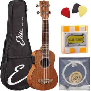 EKO UKU SOPRANO CON EQ ukulele mogano + accordatore corde e custodia x studenti - Picture 1 of 8